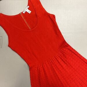 Cotton by Autumn Cashmere Red Sleeveless Knit Dress Womens Size Small